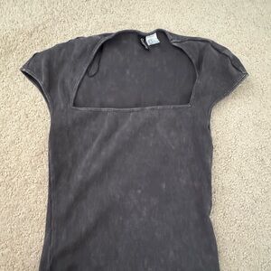 H&M Charcoal Tank Top with Square Neckline